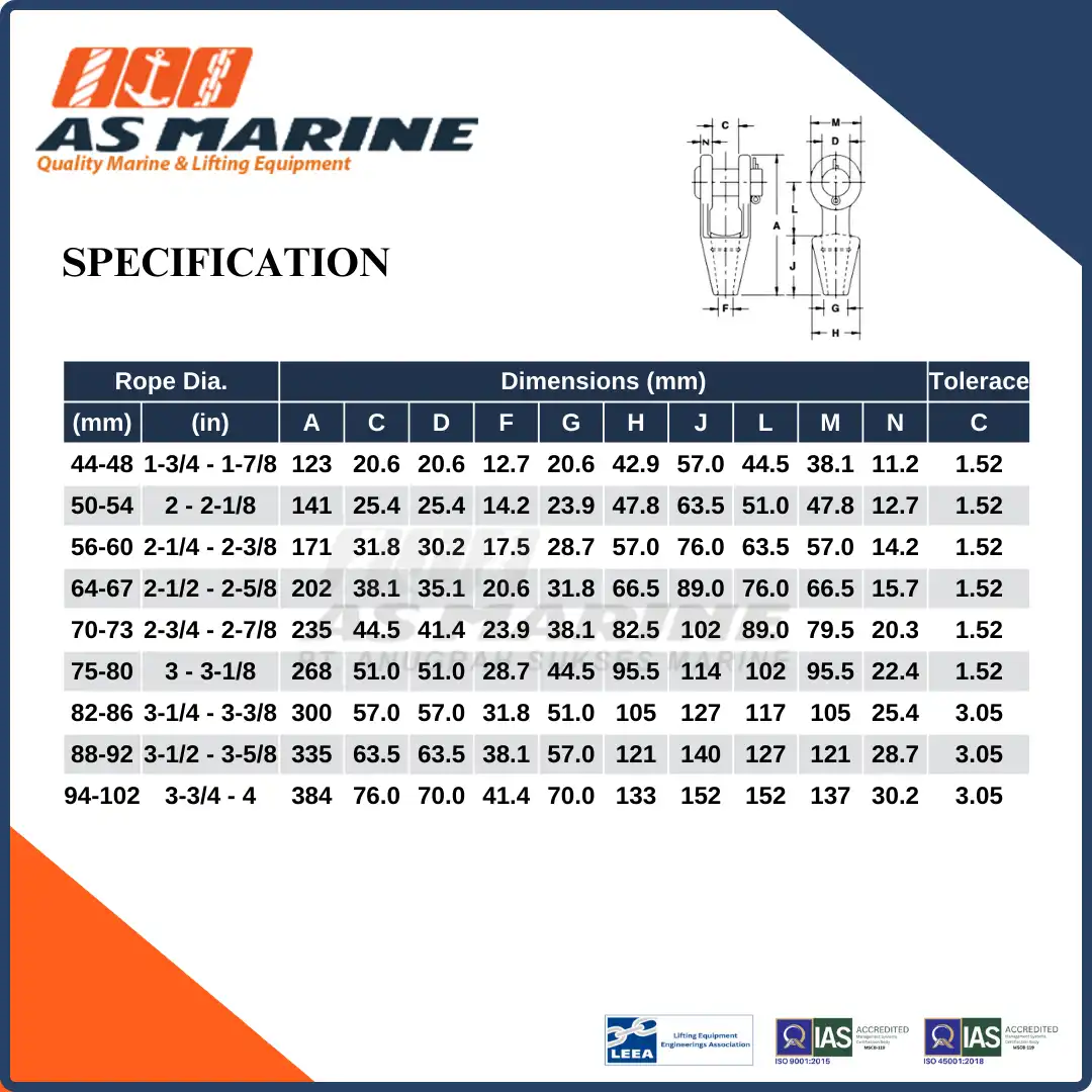 Specification G416 Crosby USA